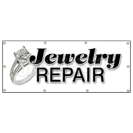 Signmission JEWELRY REPAIR BANNER SIGN watch gold diamonds battery appraisals B-96 Jewelry Repair
